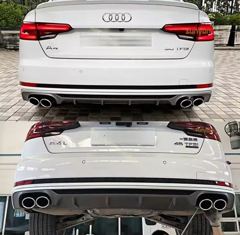Rear Bumper Diffusor For Audi A4 S-Line/S4 B9 Saloon 16-19