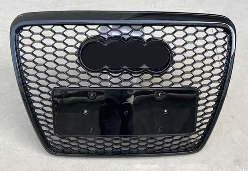 RS6 Honeycomb Front Grill for A6 C6 04-11 Black Gloss