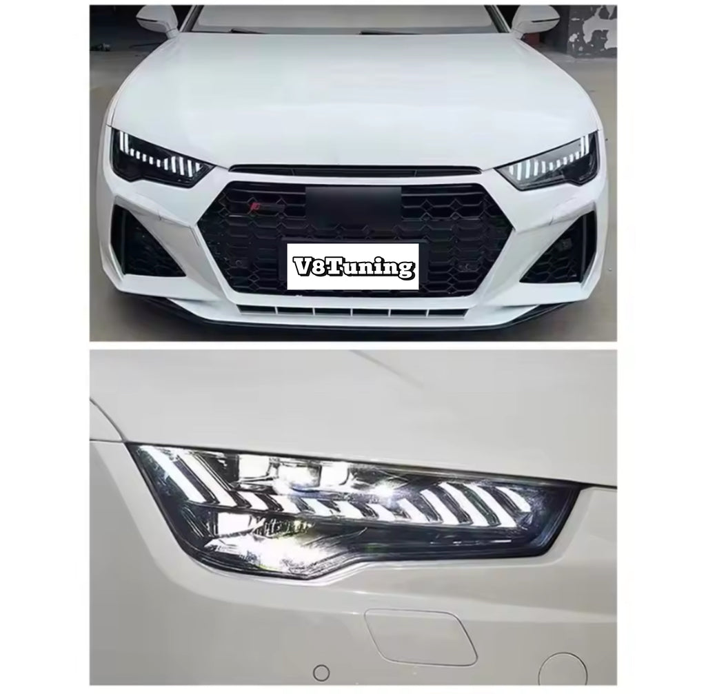 LED RS7 Look Headlights For Audi A7 11-18