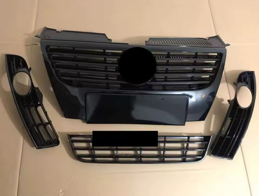 R Line/R36 Front Black Grill Set For VW Passat B6 07-11