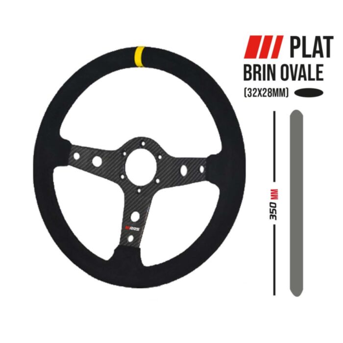 RRS CARBON steering wheel – Flat 350mm - Black suede