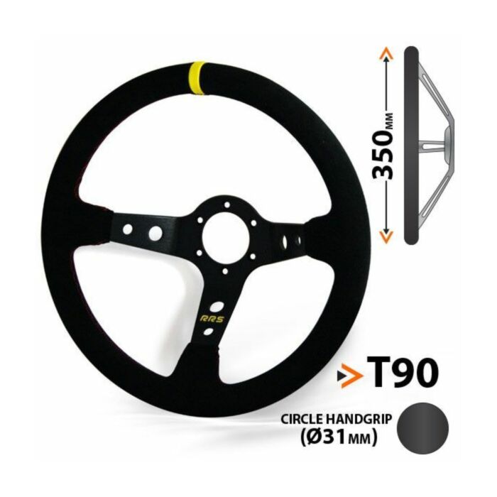 RRS Steering Wheel, 350x90mm, Suede (Rally)